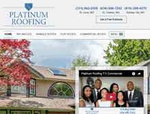 Tablet Screenshot of platinumroofingstl.com